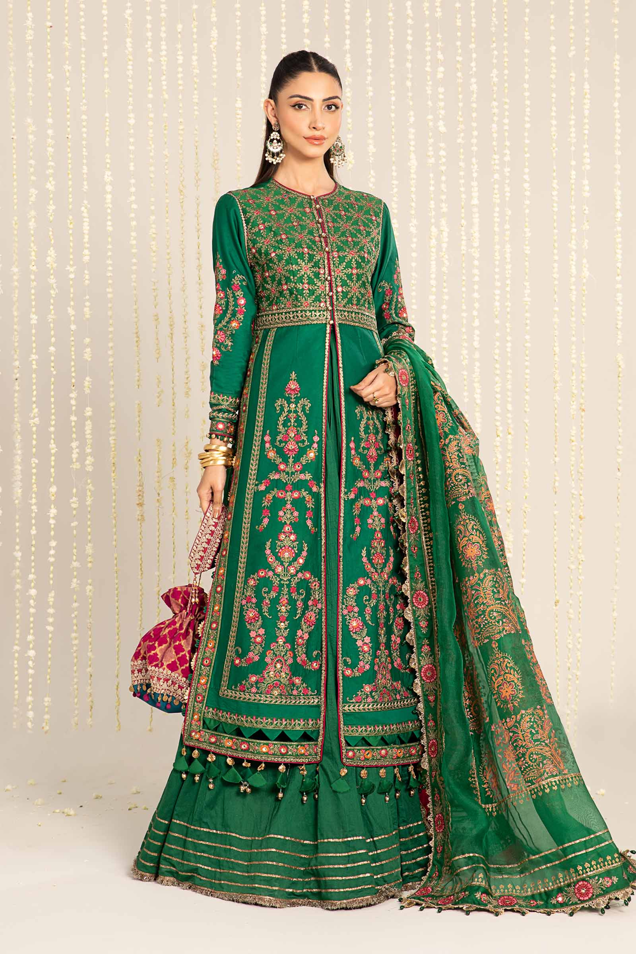 MARIA B. UNSTITCHED EMBROIDERED SATEEN COLLECTION 2025 - D-11 - CST