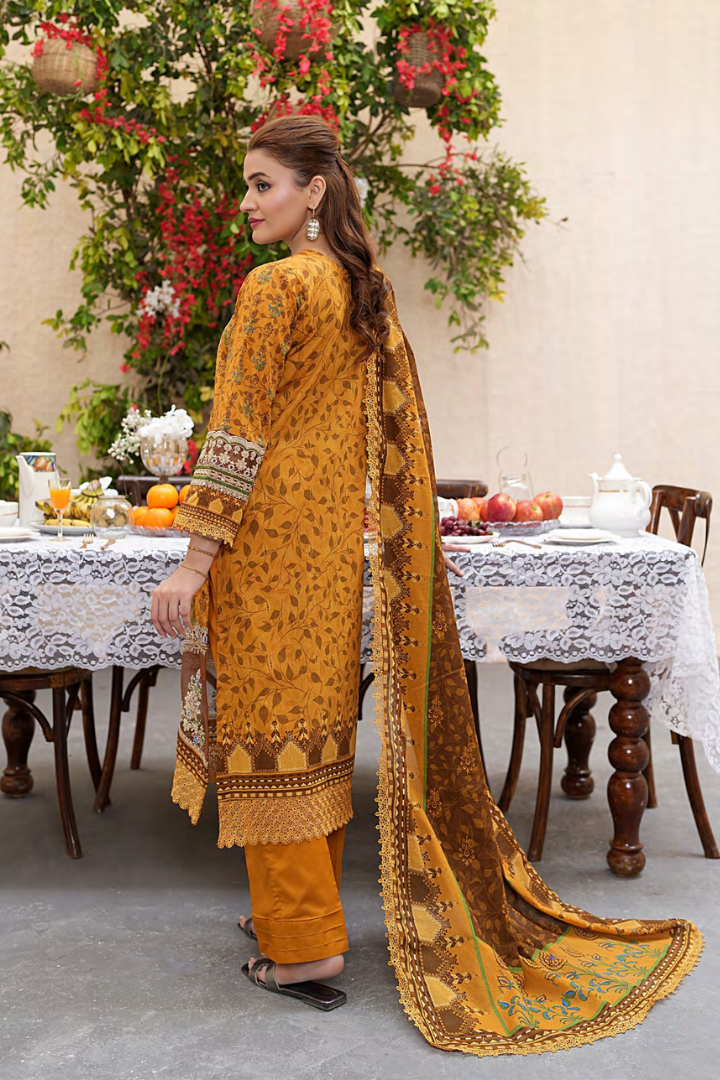 Shaanse Khuwab Vol-2 Ready To Wear Emb Cotton Collection 2026 | Mustard - Mirha Fashion