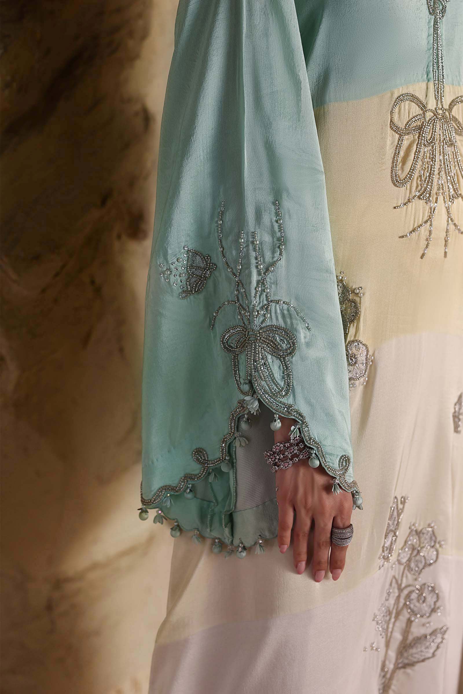 Maria B Soiree Unstitched Collection 2026 | SR-01-07-Crystal Mint