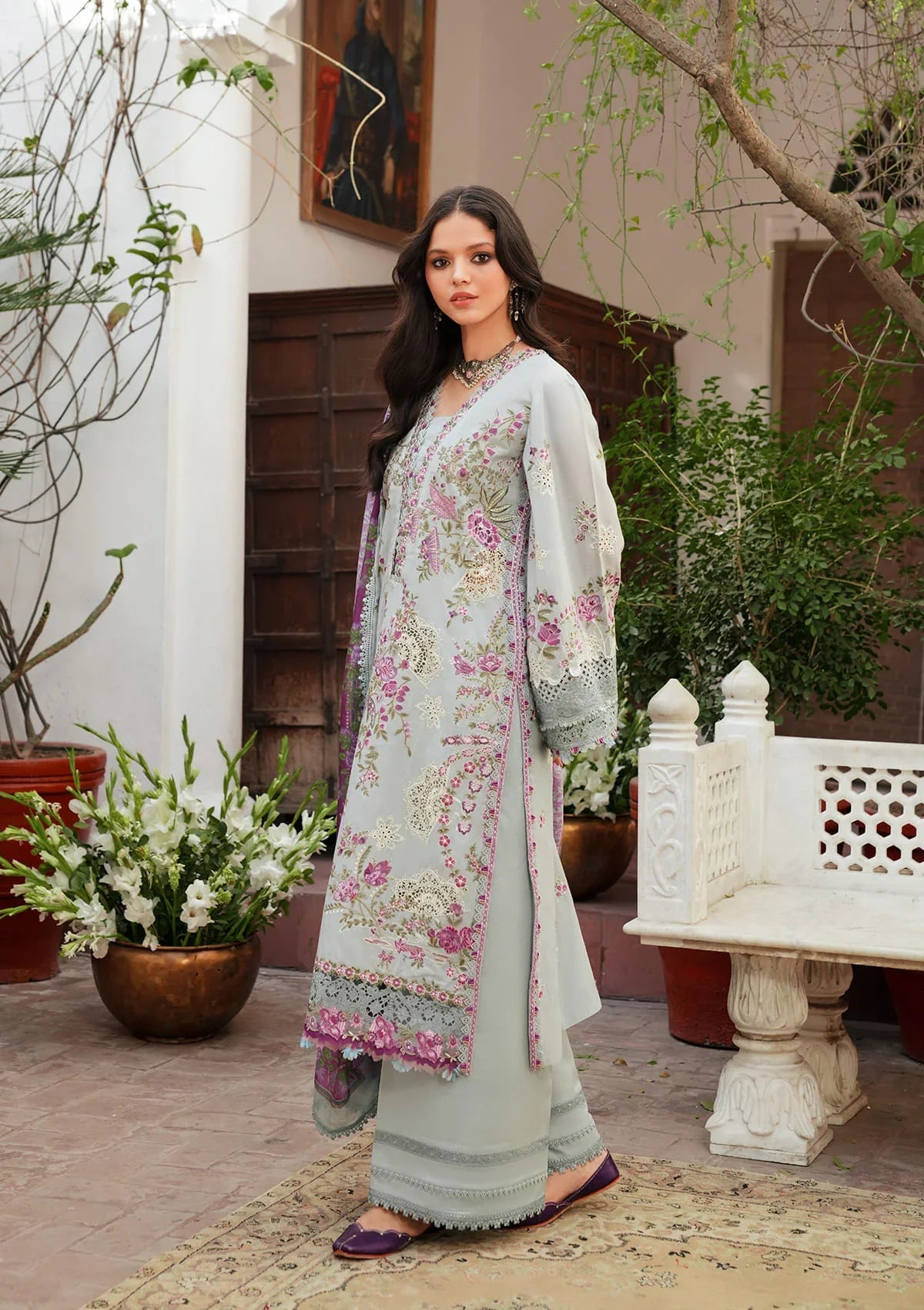 KAHF Ek Fasana Luxury Lawn Unstitched Collection 2026 | KLB-6B BANAFSHA - Mirha Fashion