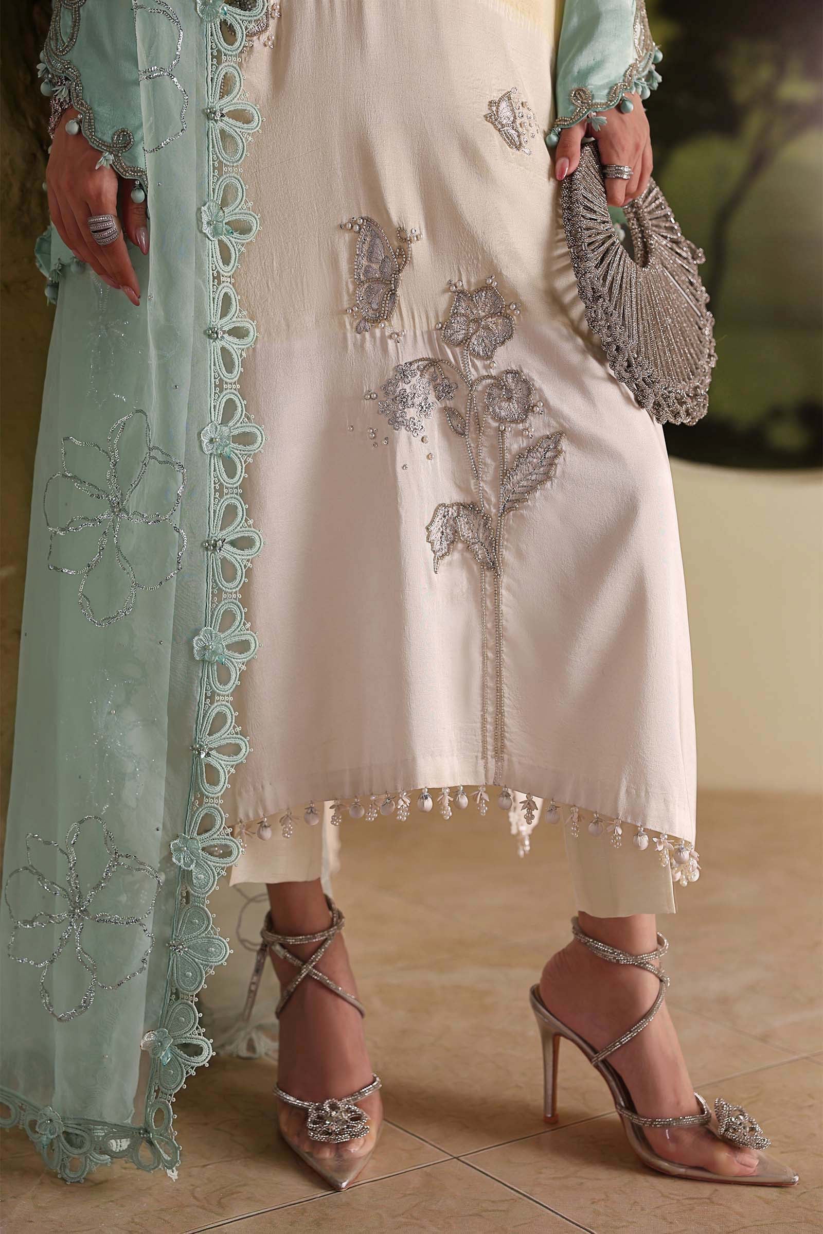Maria B Soiree Unstitched Collection 2026 | SR-01-07-Crystal Mint