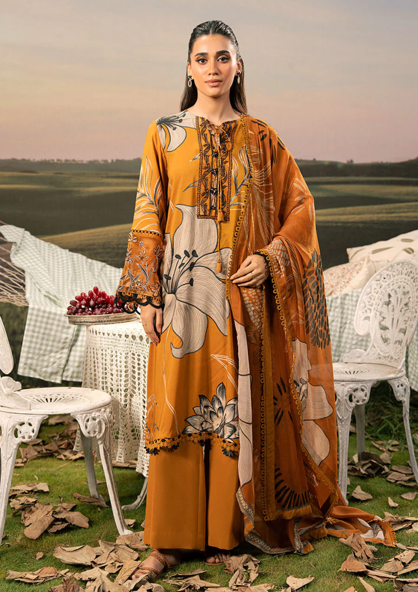 Maria B. MBasic Fall 2025 Collection – 3 Piece Unstitched Suit | 08A