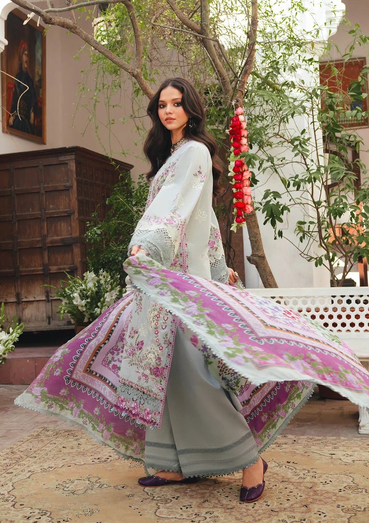 KAHF Ek Fasana Luxury Lawn Unstitched Collection 2026 | KLB-6B BANAFSHA - Mirha Fashion