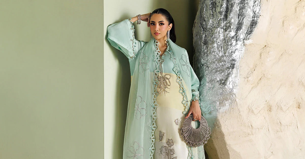 Maria B Soiree Unstitched Collection 2026 | SR-01-07-Crystal Mint