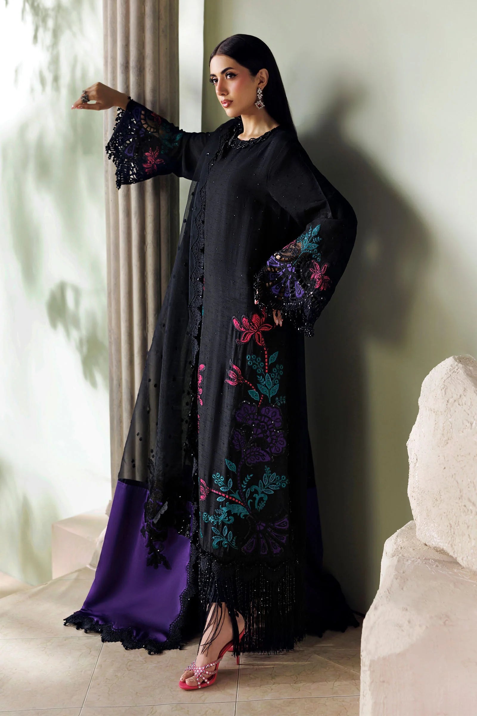 Maria B Soiree Unstitched Collection 2026 | SR-01-08-Mid Night Noir