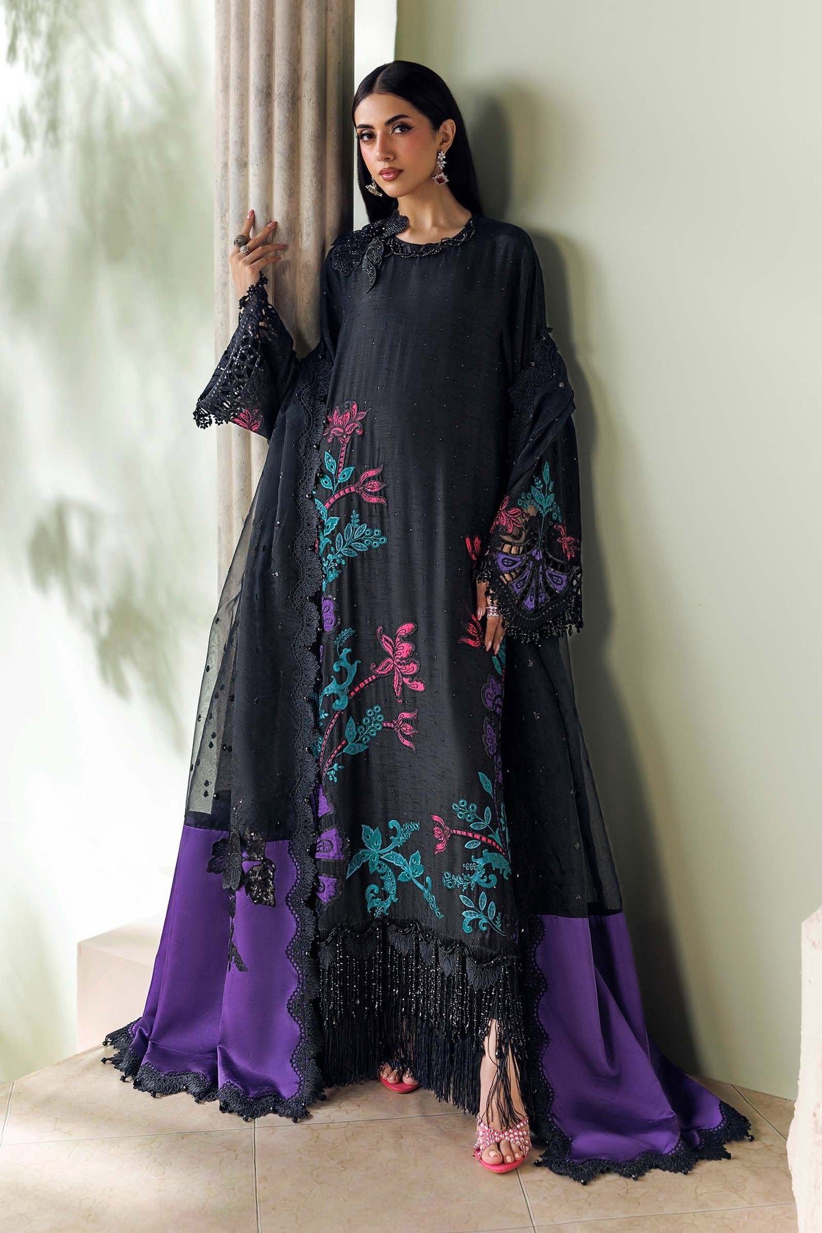 Maria B Soiree Unstitched Collection 2026 | SR-01-08-Mid Night Noir