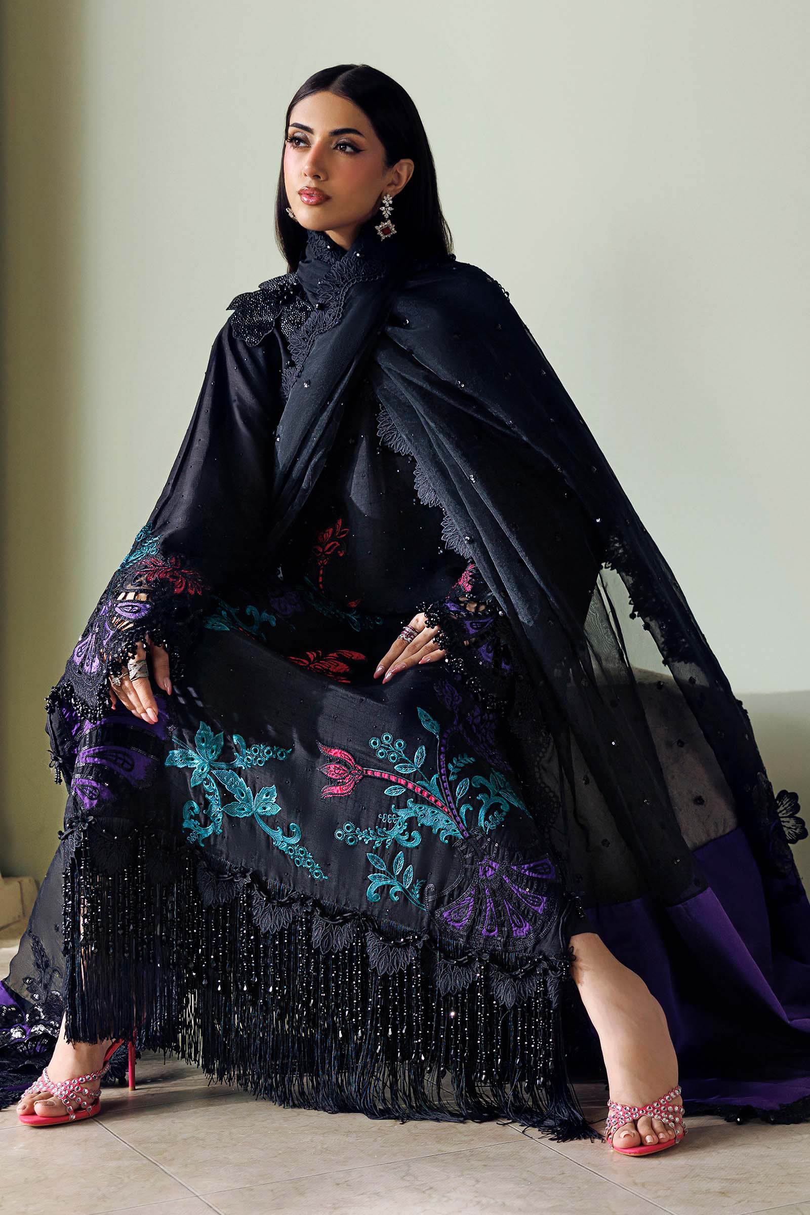 Maria B Soiree Unstitched Collection 2026 | SR-01-08-Mid Night Noir