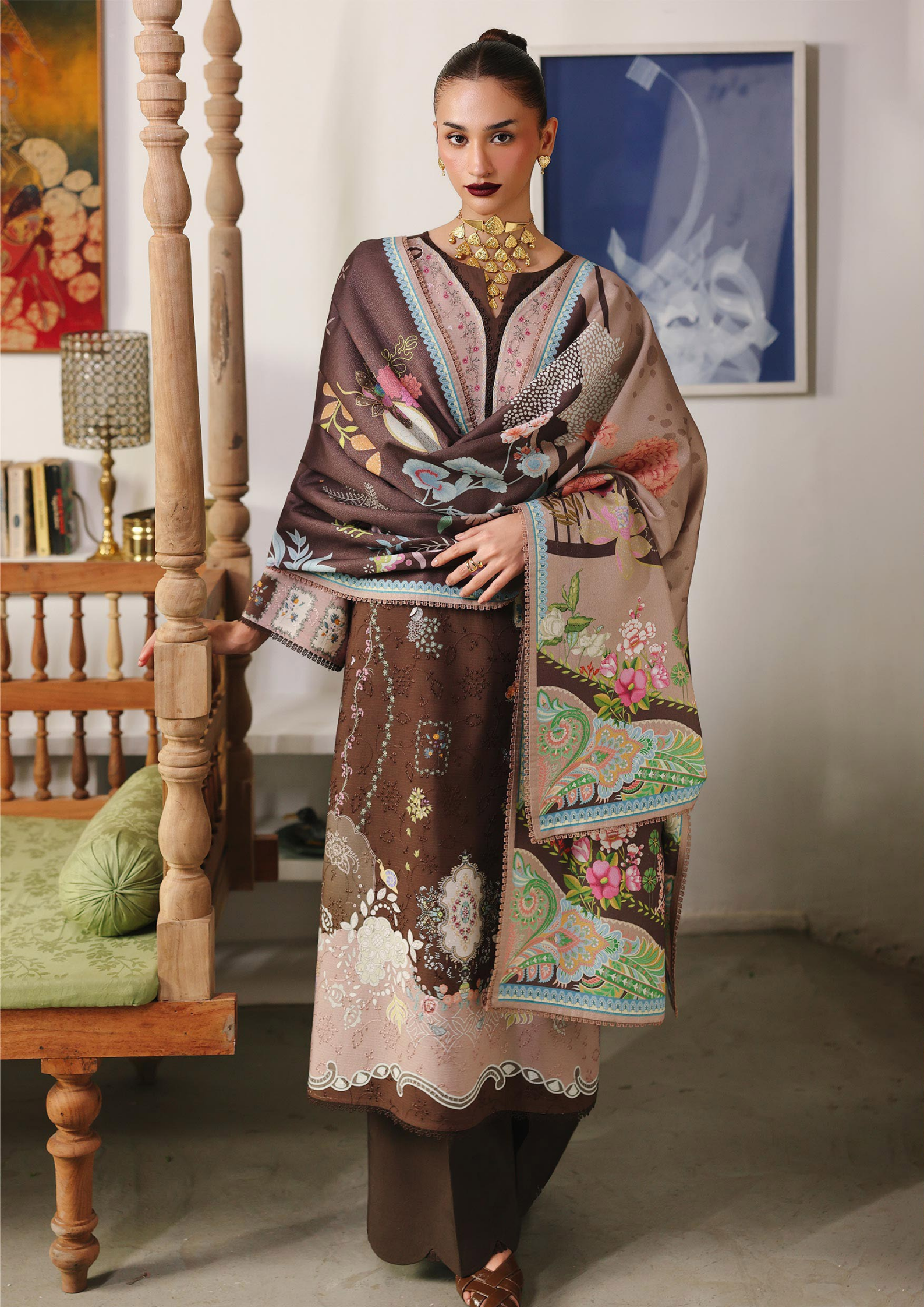 Qalamkar Qprints Winter 3PCS Unstitched Collection 2025 QW 09 B | Rabella