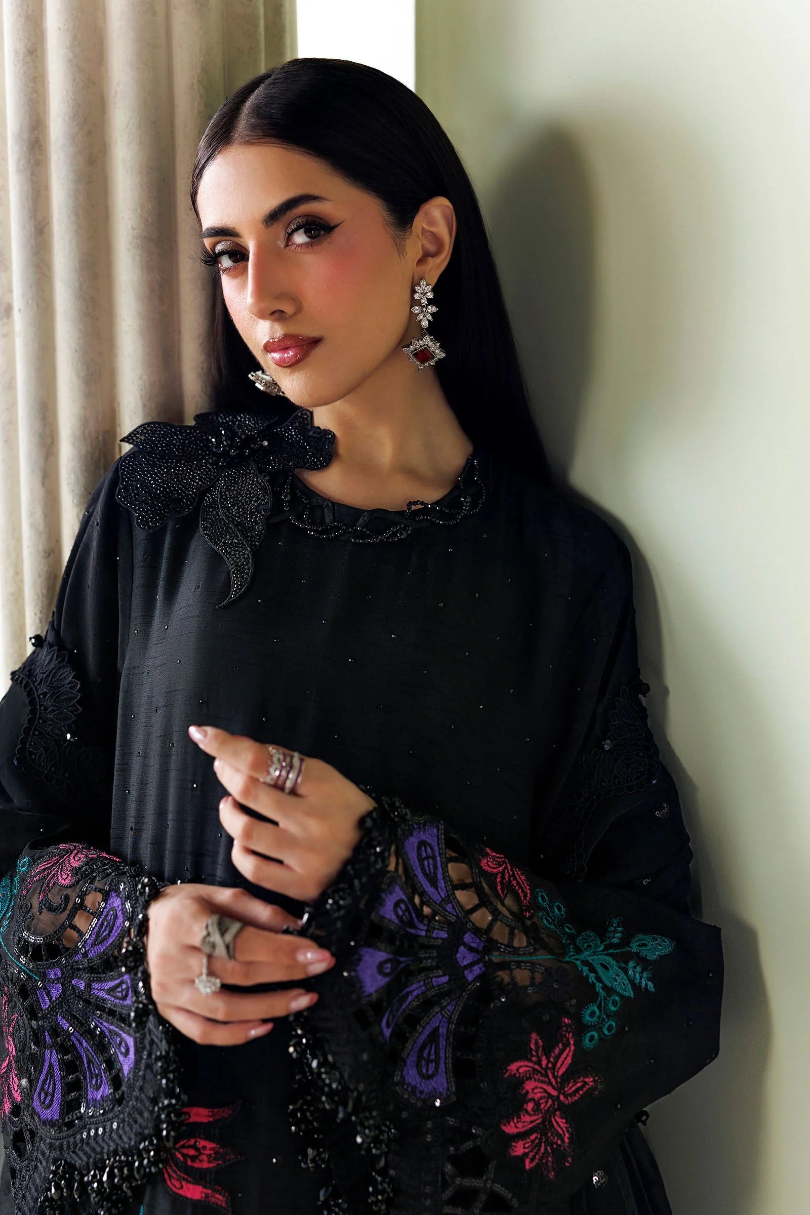 Maria B Soiree Unstitched Collection 2026 | SR-01-08-Mid Night Noir