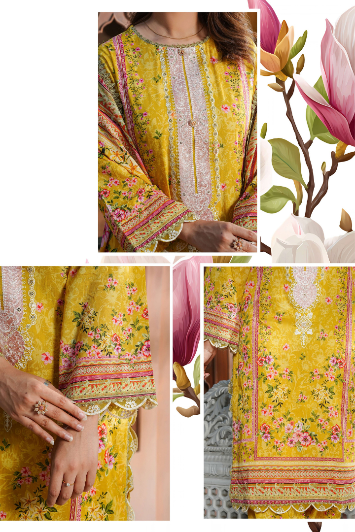 Shaanse Monsoon Luxury pret Cotton Ready to Wear Collection 2026 | Yellow