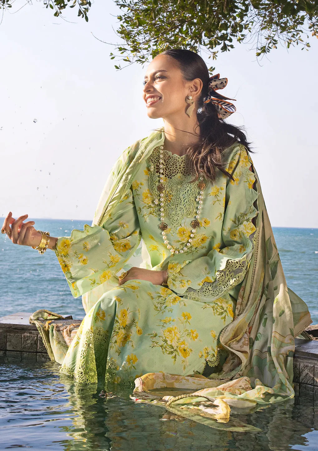 Elaf Signature Embroidered Lawn Collection | ESL-06B MAJESTIC NOVA - Mirha Fashion