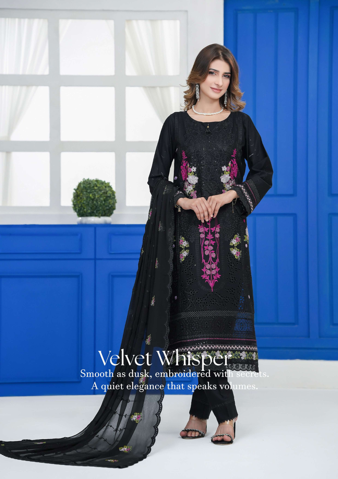 Agha Noor Cotton Ready To Wear Collection Khushi | Black