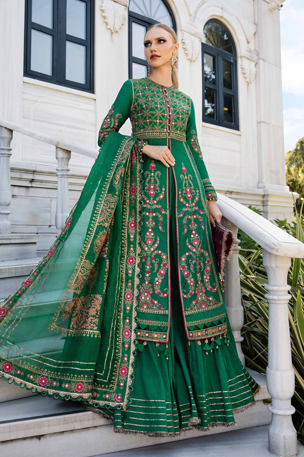 MARIA B. UNSTITCHED EMBROIDERED SATEEN COLLECTION 2025 - D-11 - CST