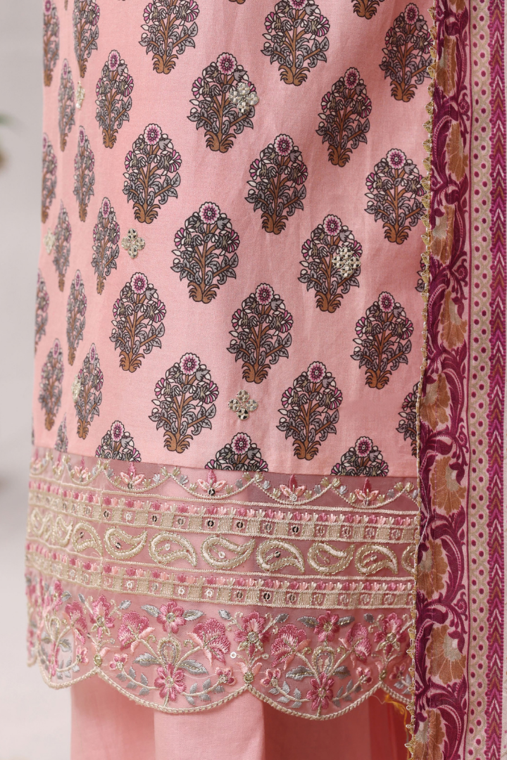 Sadabahar Regal Festive Emb Lawn Vol-3 Ready to Wear Collection | Pink