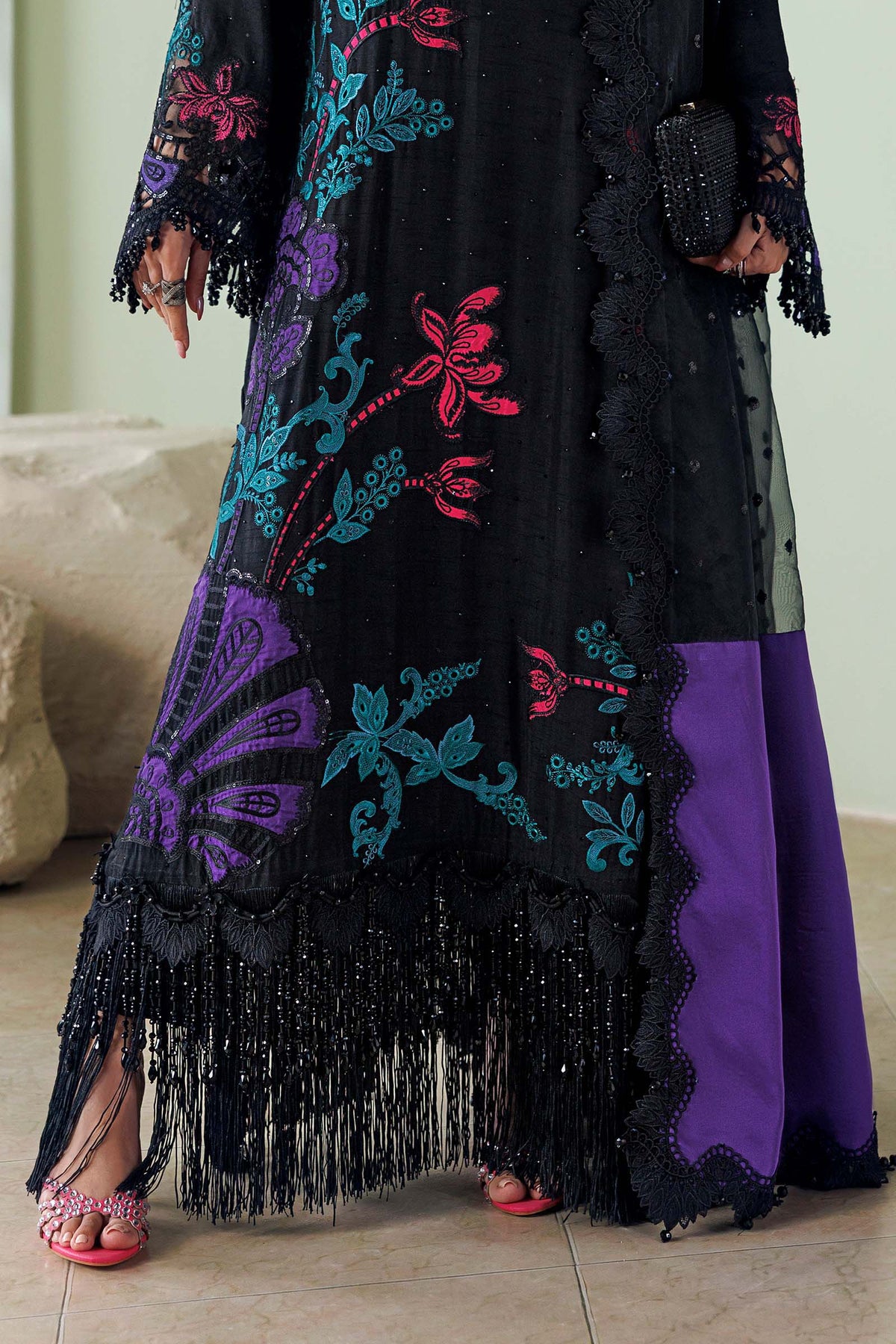 Maria B Soiree Unstitched Collection 2026 | SR-01-08-Mid Night Noir