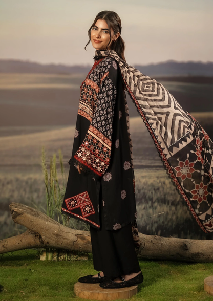 Maria B. MBasic Fall 2025 Collection – 3 Piece Unstitched Suit | 09A
