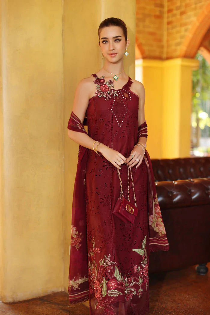 Noor By Saadia Asad Luxury Eid Handwork Schiffli Laserkari Collection 2026 | D10A-ROSELLE - Mirha Fashion