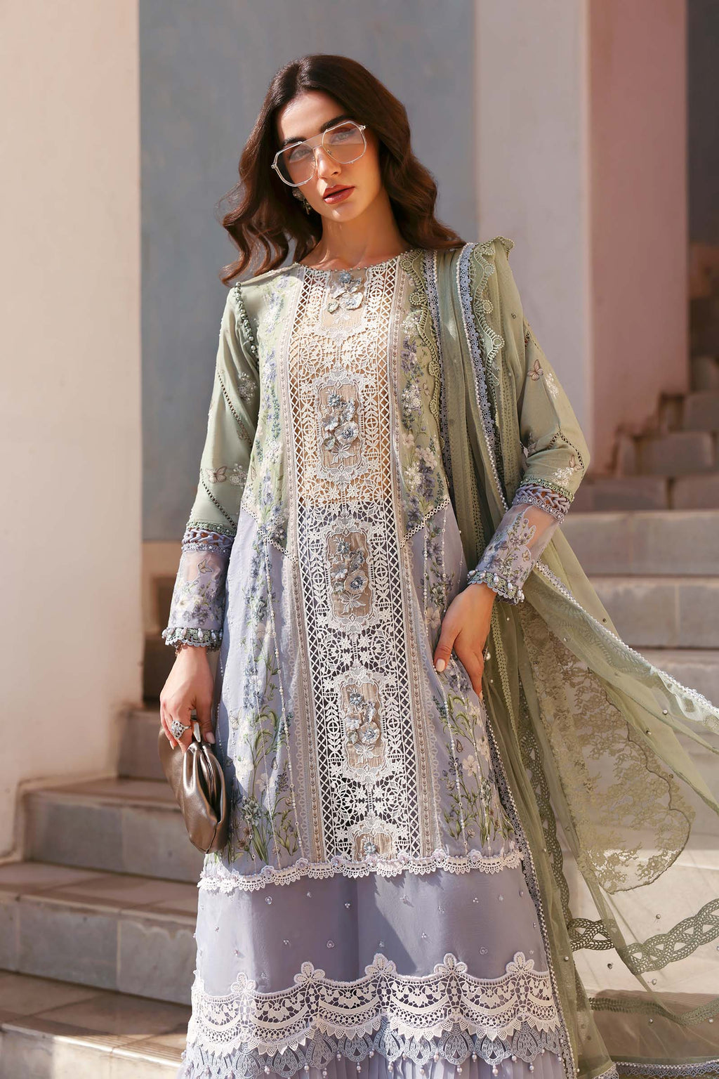 Maria B Luxury Lawn 3PCS Unstitched Collection 2026 | 6B - Mirha Fashion
