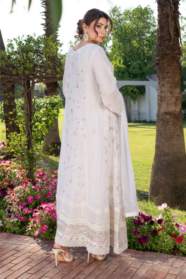 Agha Noor Luxury Gowns Rimjhim Vol-05 Ready to Wear Collection | White - Mirha Fashion
