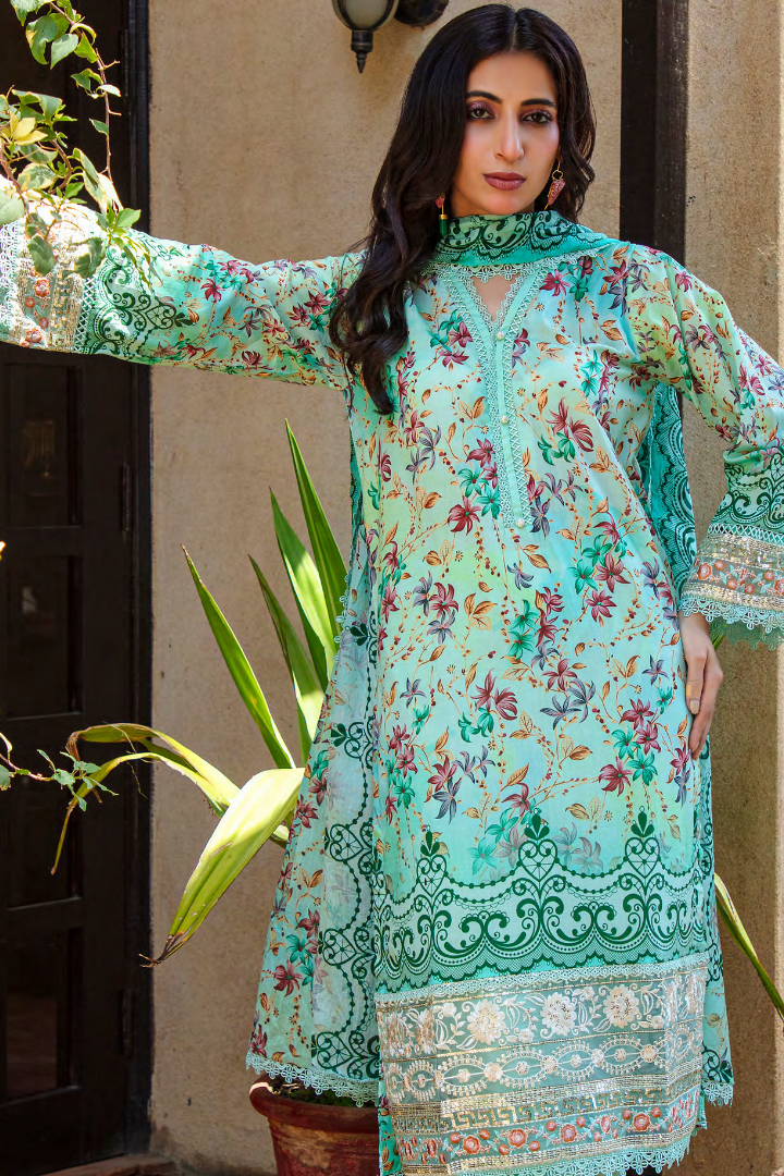 Shaanse Cotton Guldan Drop-1 Ready to Wear Collection 2026 | Light Green - Mirha Fashion