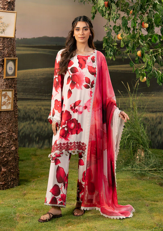 Maria B. MBasic Fall 2025 Collection – 3 Piece Unstitched Suit | 01B