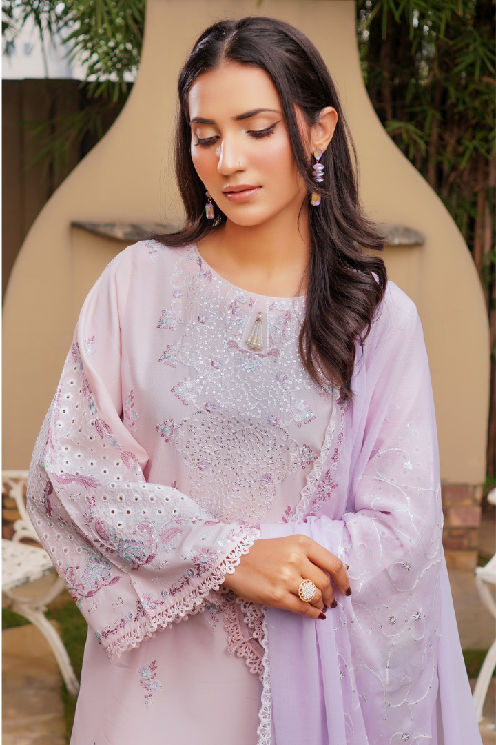 Shaanse Cyra Vol-2 Cotton Silk 3PCS Ready to Wear Collection Jan-26 | Pink