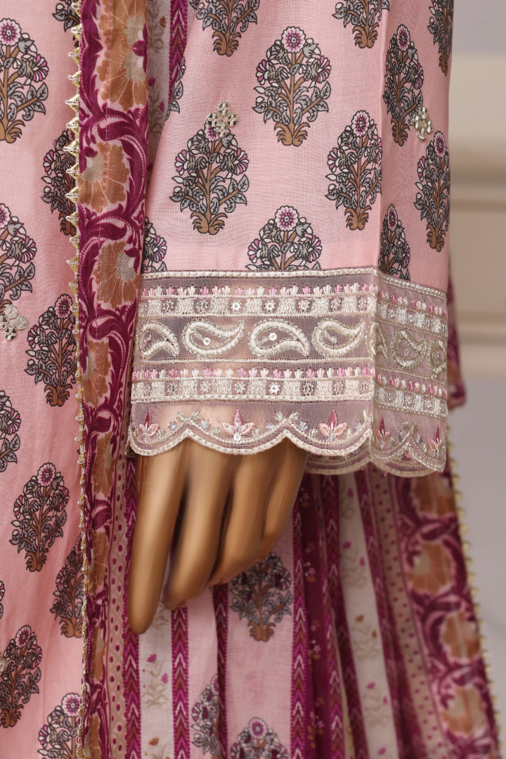 Sadabahar Regal Festive Emb Lawn Vol-3 Ready to Wear Collection | Pink