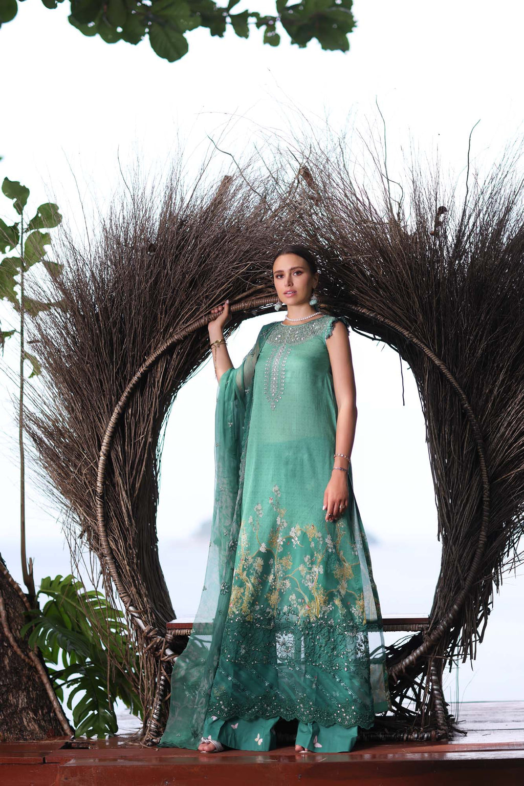 Noor by Saadia Asad Luxe Printkari Lawn 2024 | D7-B - Mirha Fashion