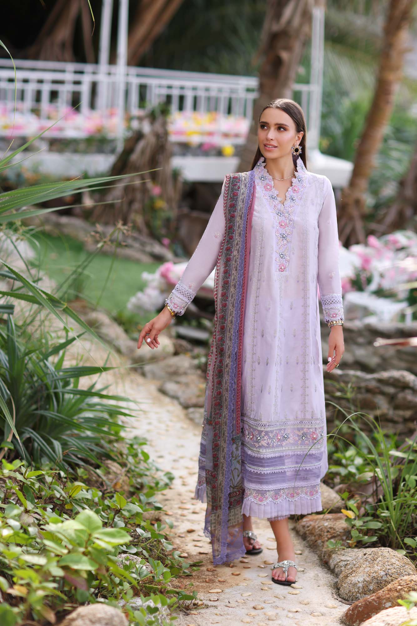 Noor by Saadia Asad Luxe Printkari Lawn 2024 | D3-A - Mirha Fashion