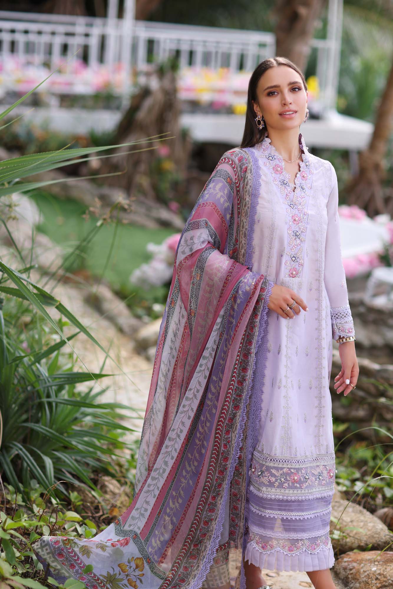 Noor by Saadia Asad Luxe Printkari Lawn 2024 | D3-A - Mirha Fashion