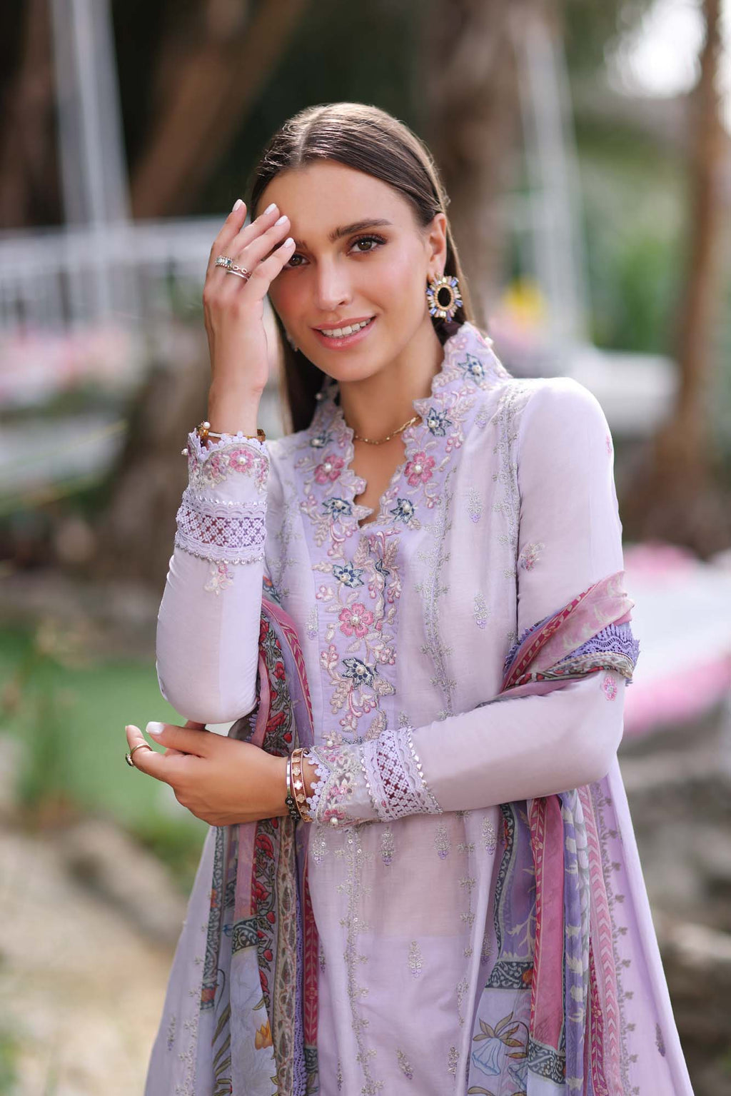 Noor by Saadia Asad Luxe Printkari Lawn 2024 | D3-A - Mirha Fashion