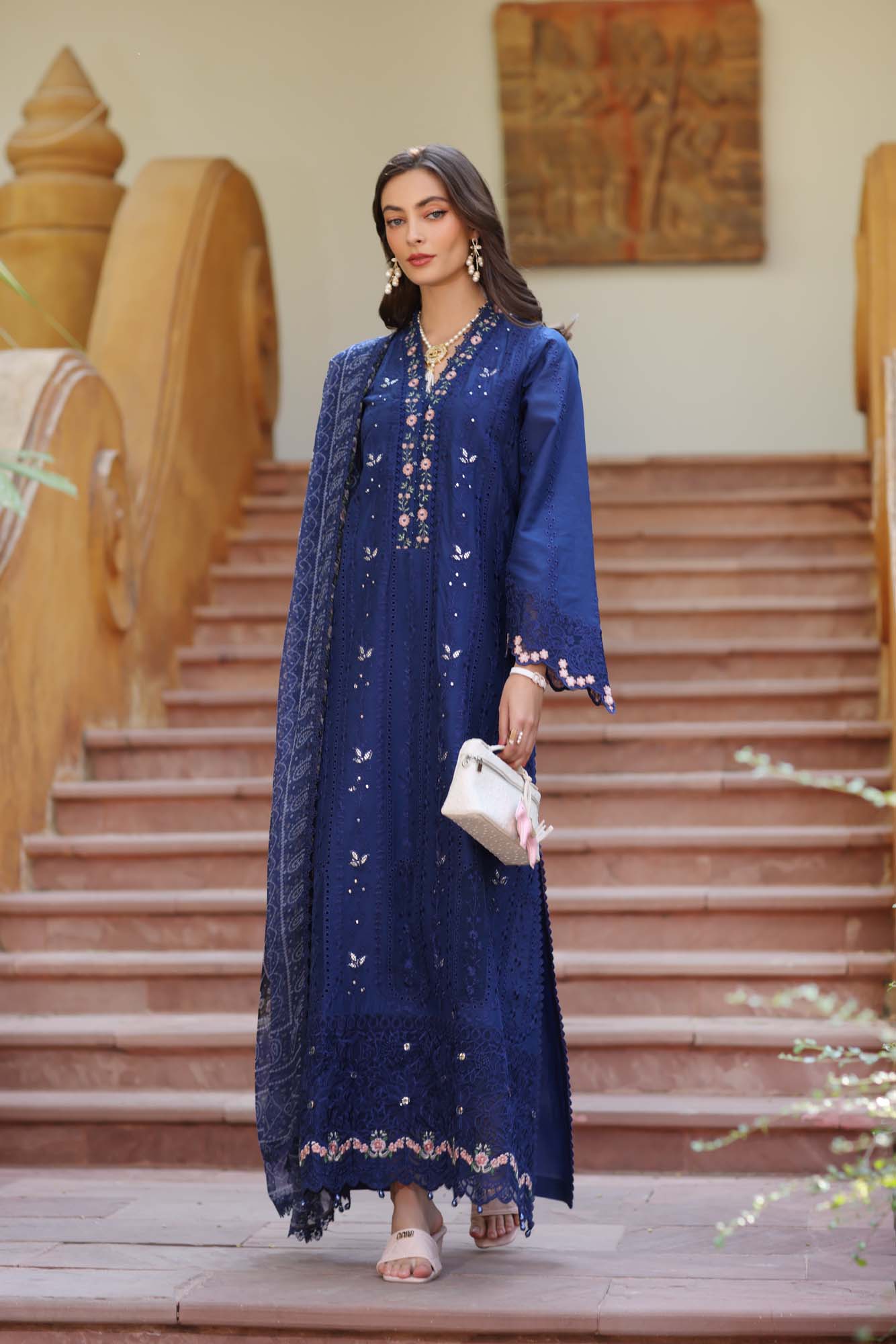 Noor By Sadia Asad Eid Laserkari Unstitched Collection 2025| D5-B