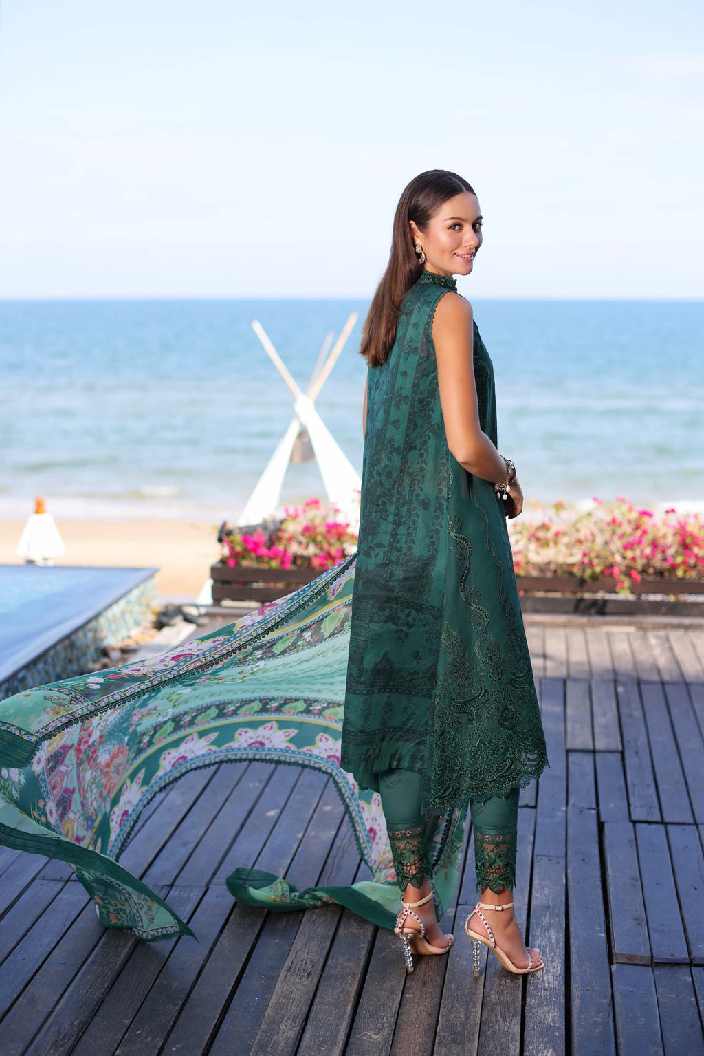 Noor By Saadia Asad Luxury ChikanKari Lawn 2023 | D1-B