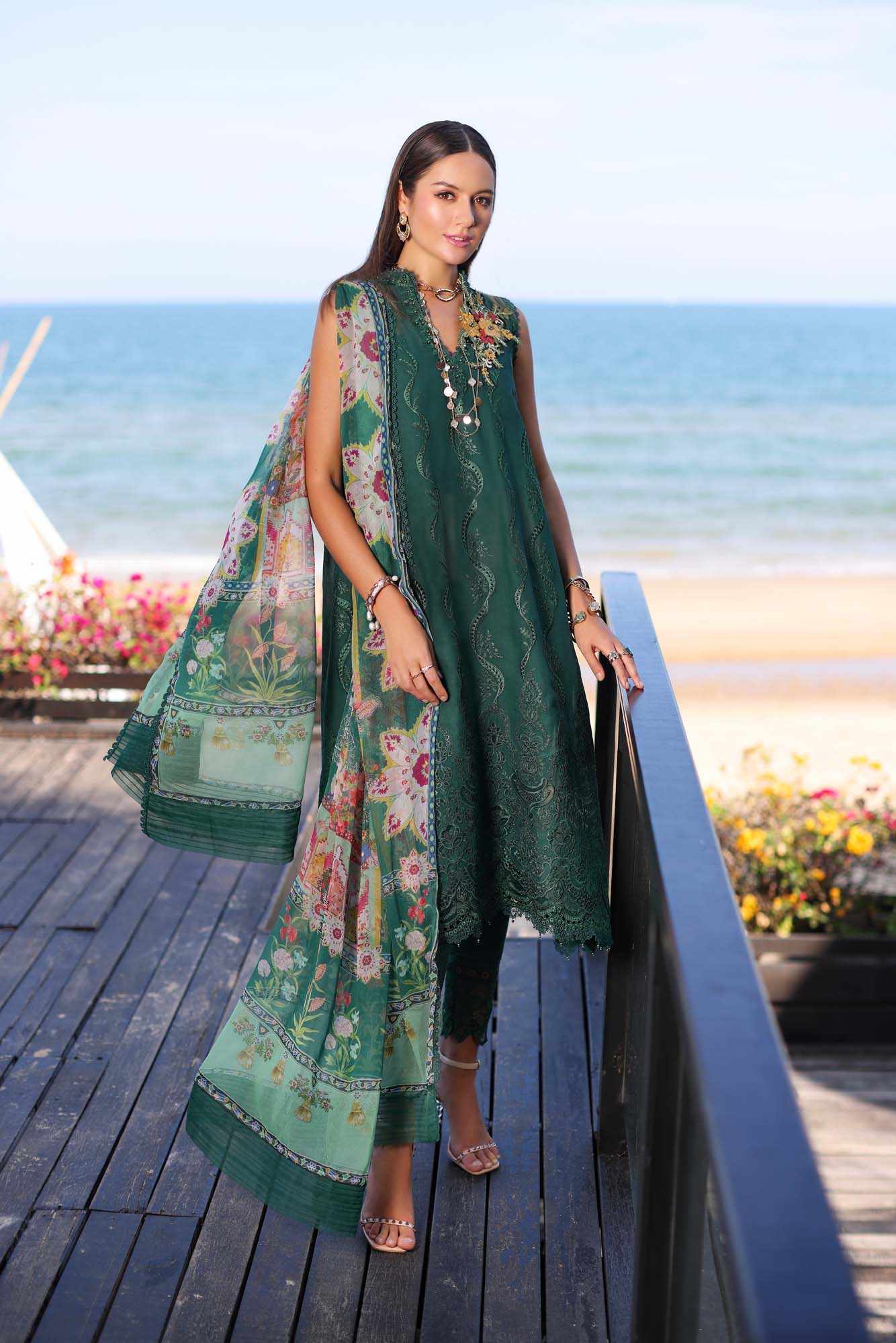 Noor By Saadia Asad Luxury ChikanKari Lawn 2023 | D1-B - Mirha Fashion