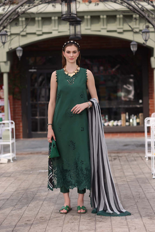 Noor by Sadia Chickenkari Eid Edit 2025 |D12- Bottle Green