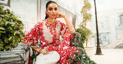 Maria B MPrints- 3 Piece Unstitched Embroidered Lawn Suit | MPT-6-B