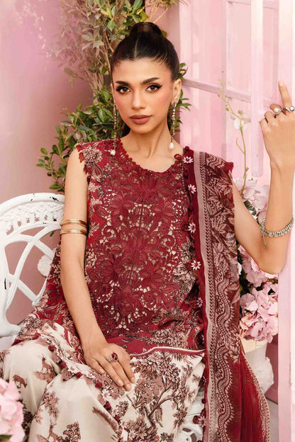 Maria B MPrints- 3 Piece Unstitched Embroidered Lawn Suit | MPT-8-A