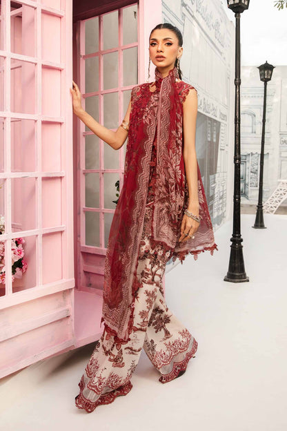 Maria B MPrints- 3 Piece Unstitched Embroidered Lawn Suit | MPT-8-A