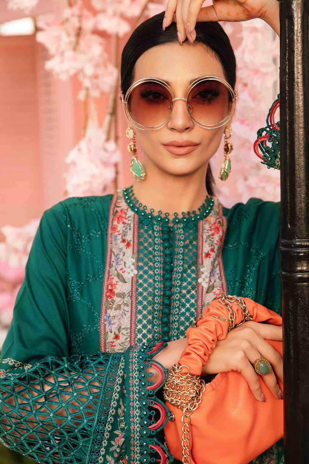 Maria B MPrints- 3 Piece Unstitched Embroidered Lawn Suit | MPT-2610-A - Mirha Fashion