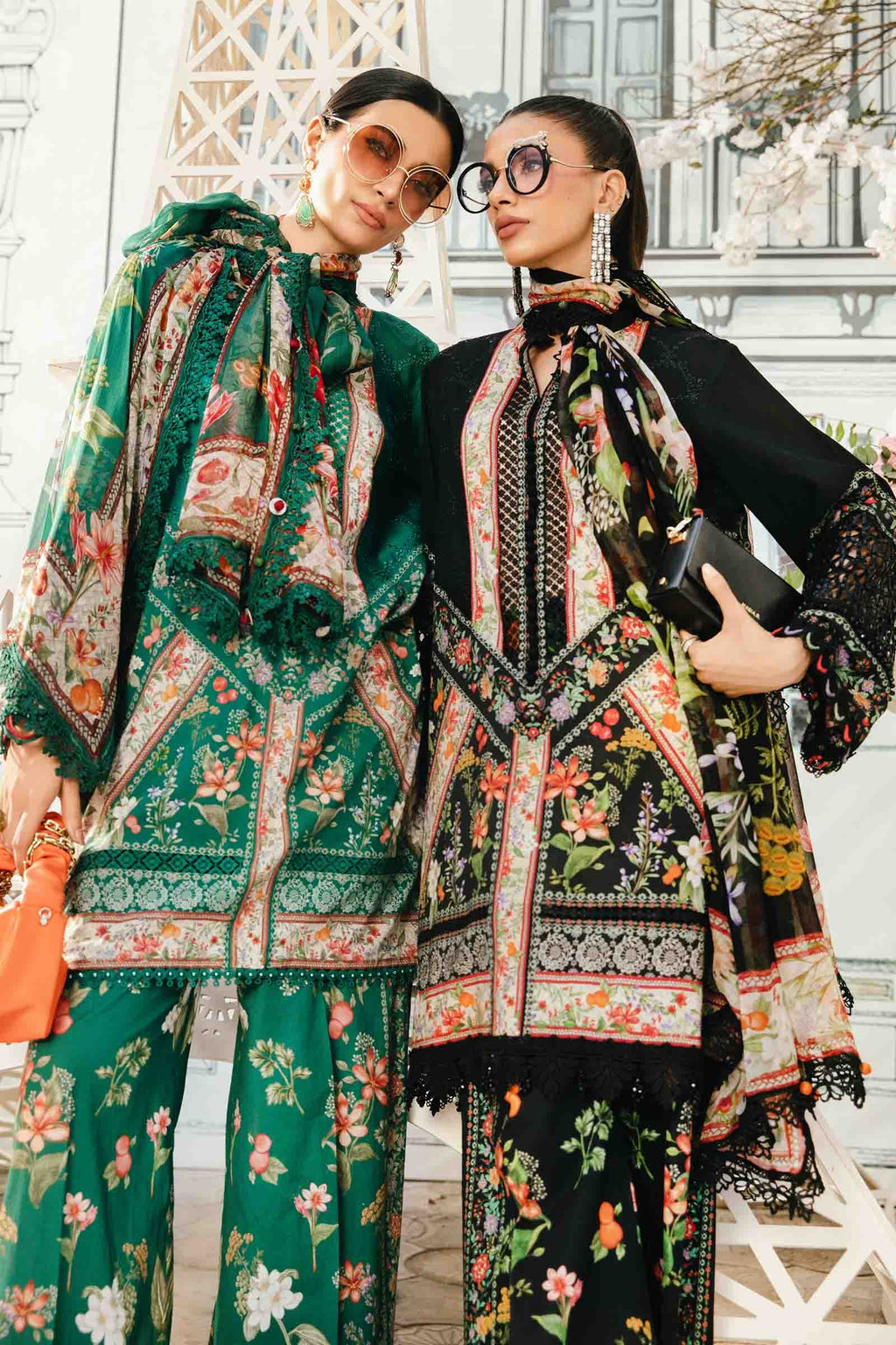 Maria B MPrints- 3 Piece Unstitched Embroidered Lawn Suit | MPT-2610-A - Mirha Fashion