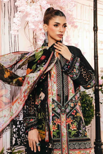 Maria B MPrints- 3 Piece Unstitched Embroidered Lawn Suit | MPT-2610-B