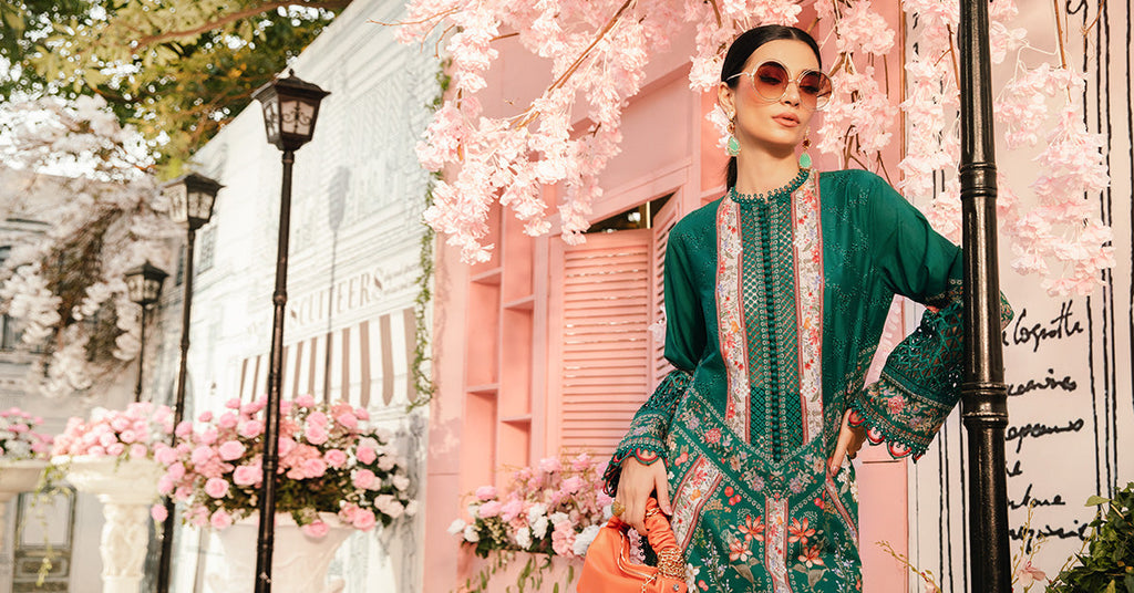 Maria B MPrints- 3 Piece Unstitched Embroidered Lawn Suit | MPT-2610-A - Mirha Fashion