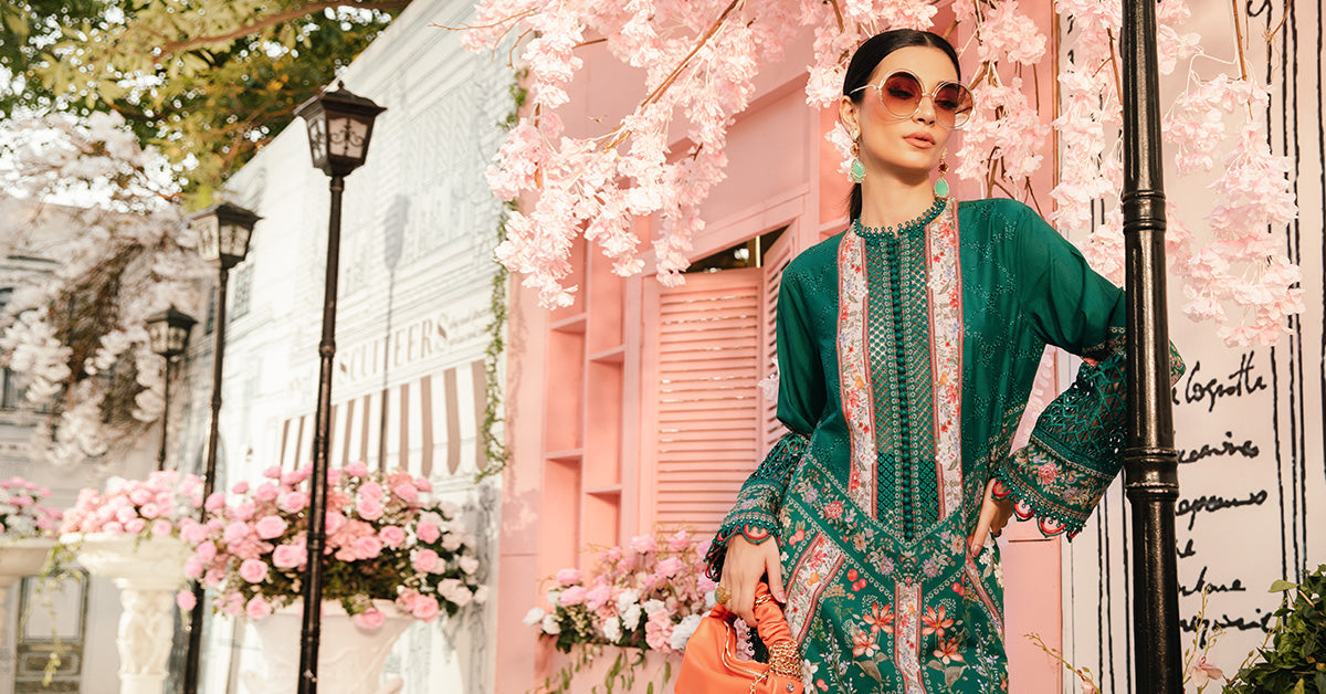 Maria B MPrints- 3 Piece Unstitched Embroidered Lawn Suit | MPT-2610-A - Mirha Fashion