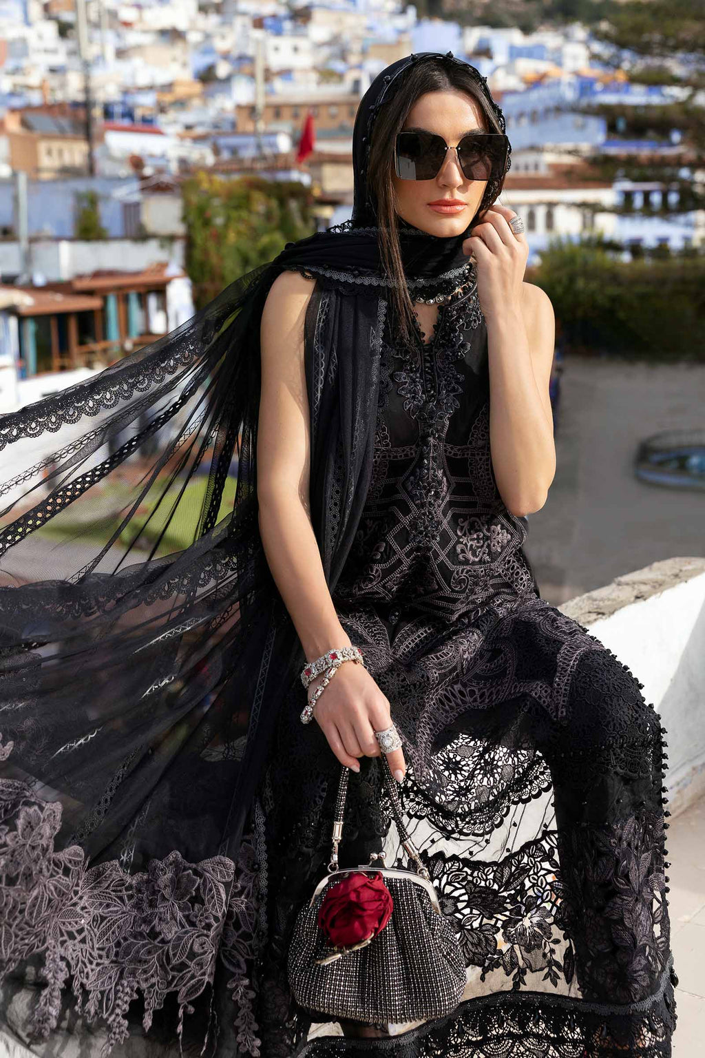 Maria B 3pc Unstitched Luxury Lawn 2025 | D-2512-B