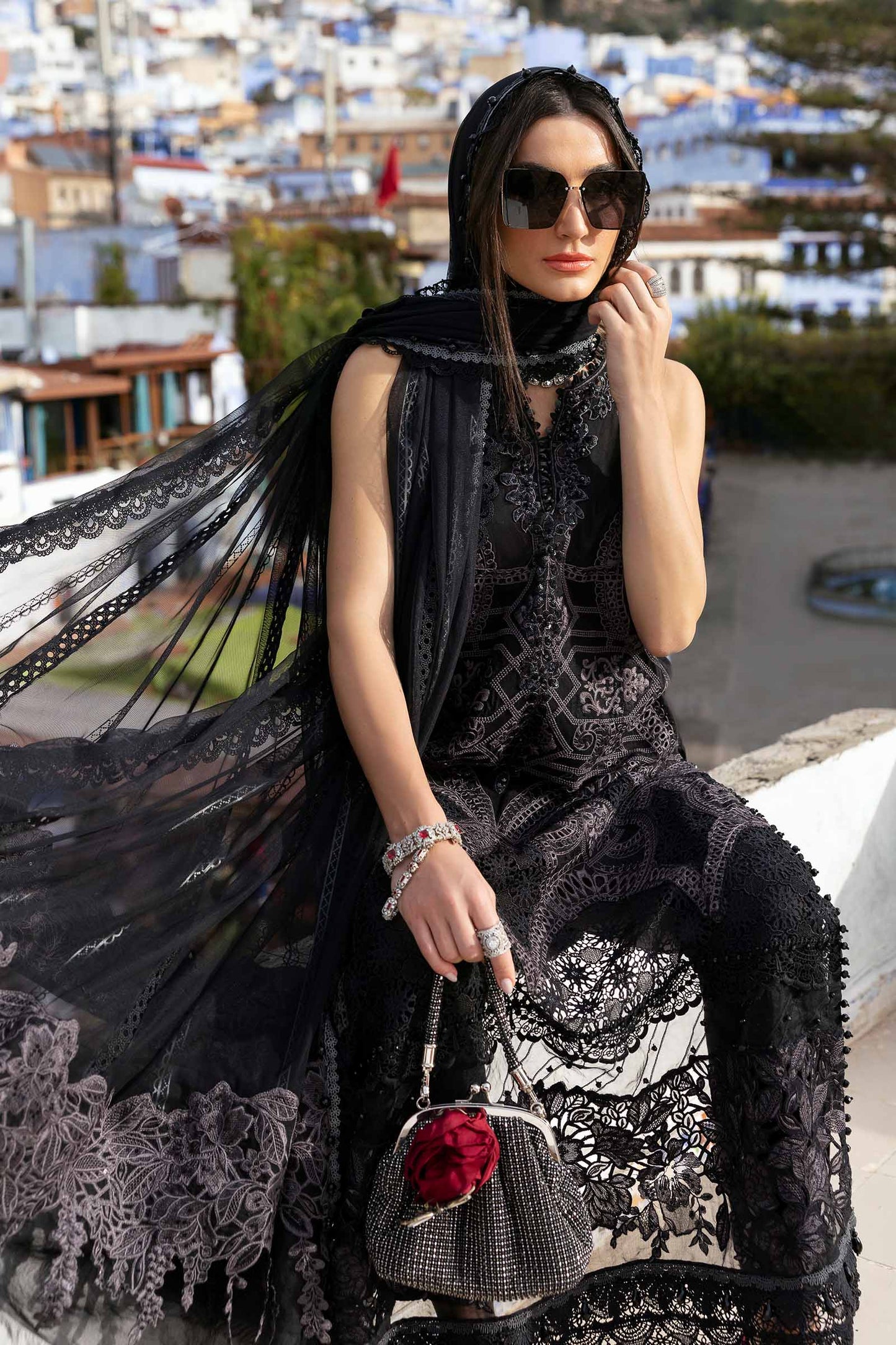 Maria B 3pc Unstitched Luxury Lawn 2025 | D-2512-B