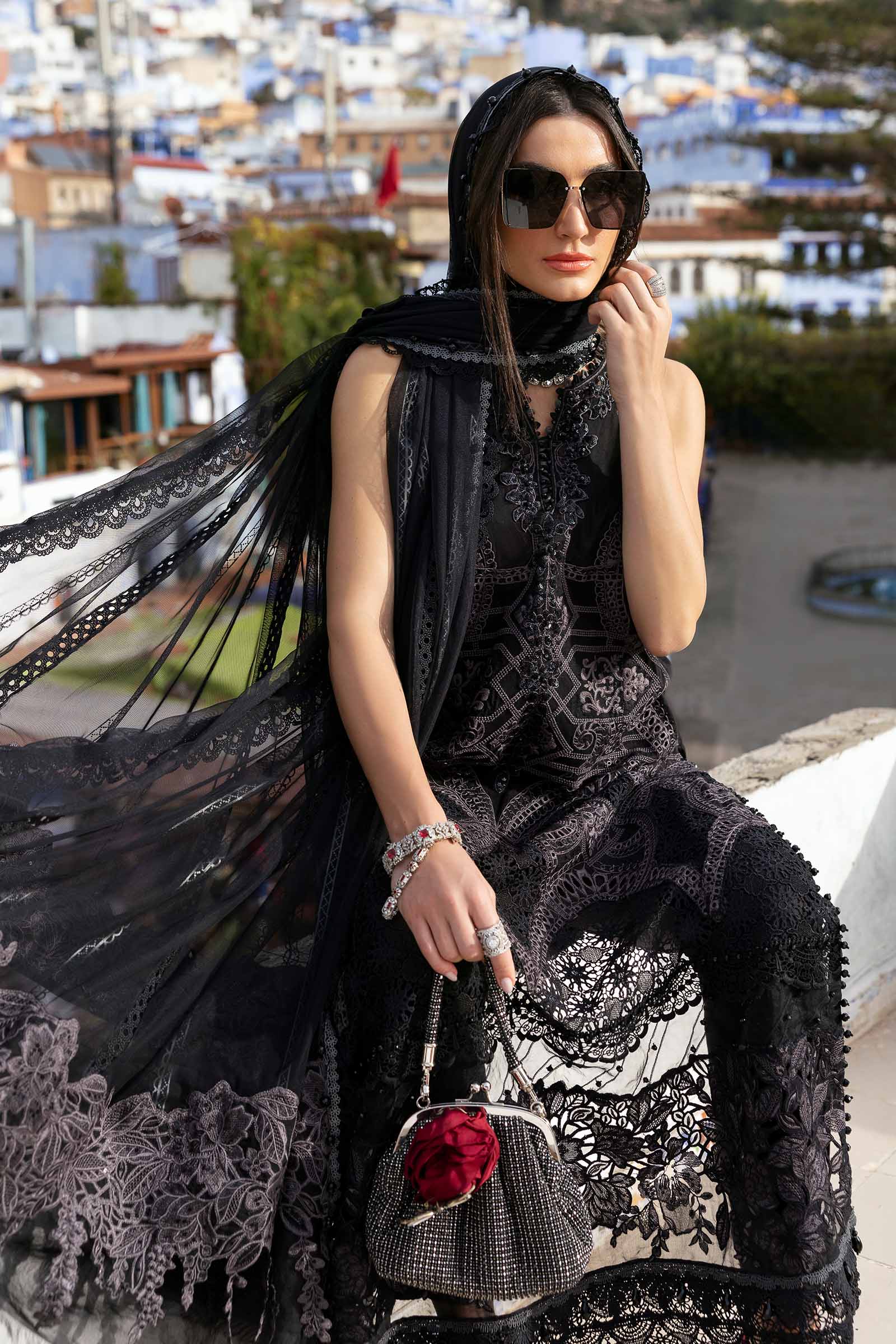 Maria B 3pc Unstitched Luxury Lawn 2025 | D-2512-B