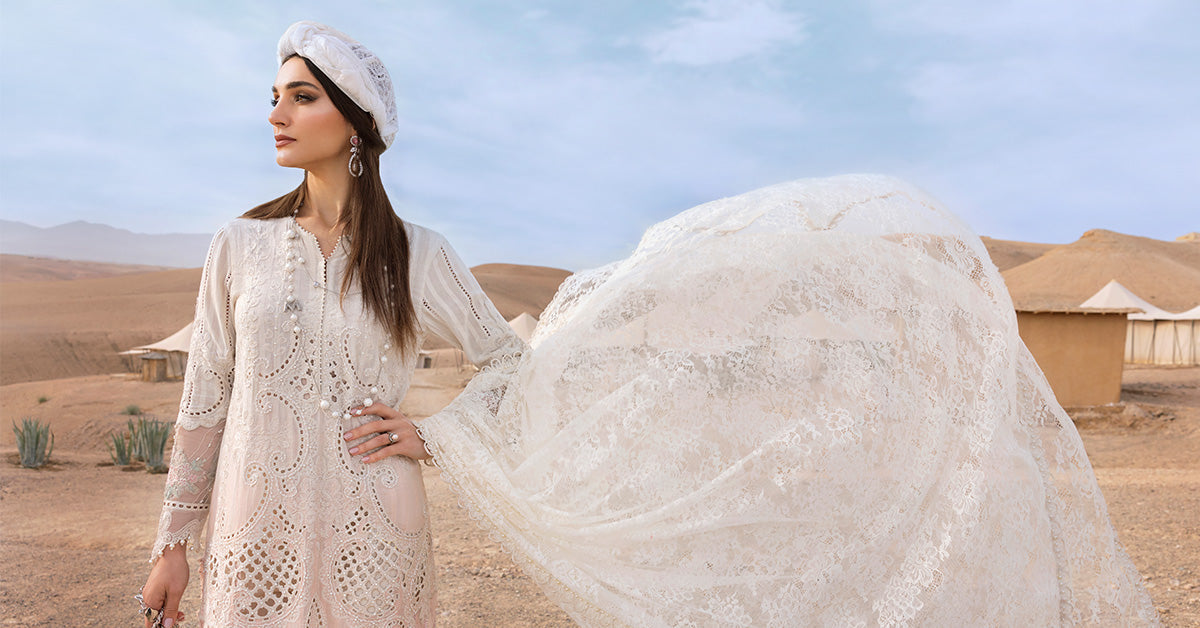 Maria B 3pc Unstitched Luxury Dobby Lawn 2025 | D-2515-A