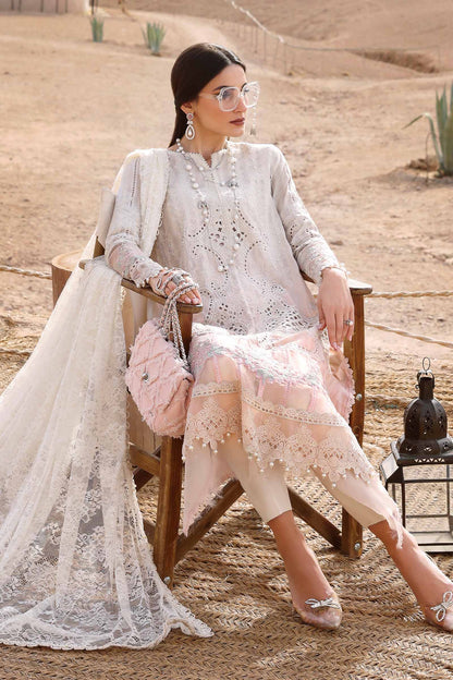 Maria B 3pc Unstitched Luxury Dobby Lawn 2025 | D-2515-A