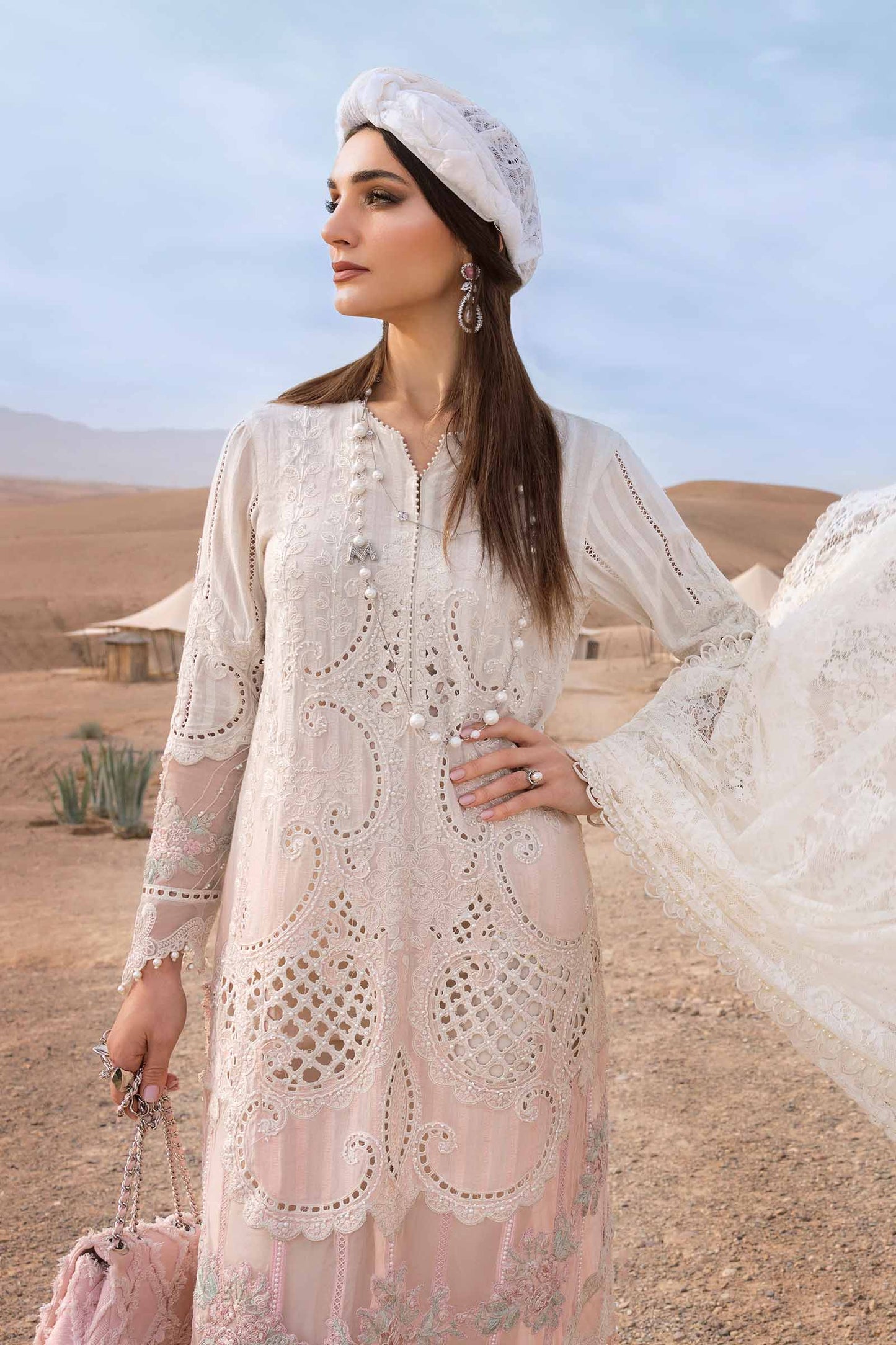 Maria B 3pc Unstitched Luxury Dobby Lawn 2025 | D-2515-A