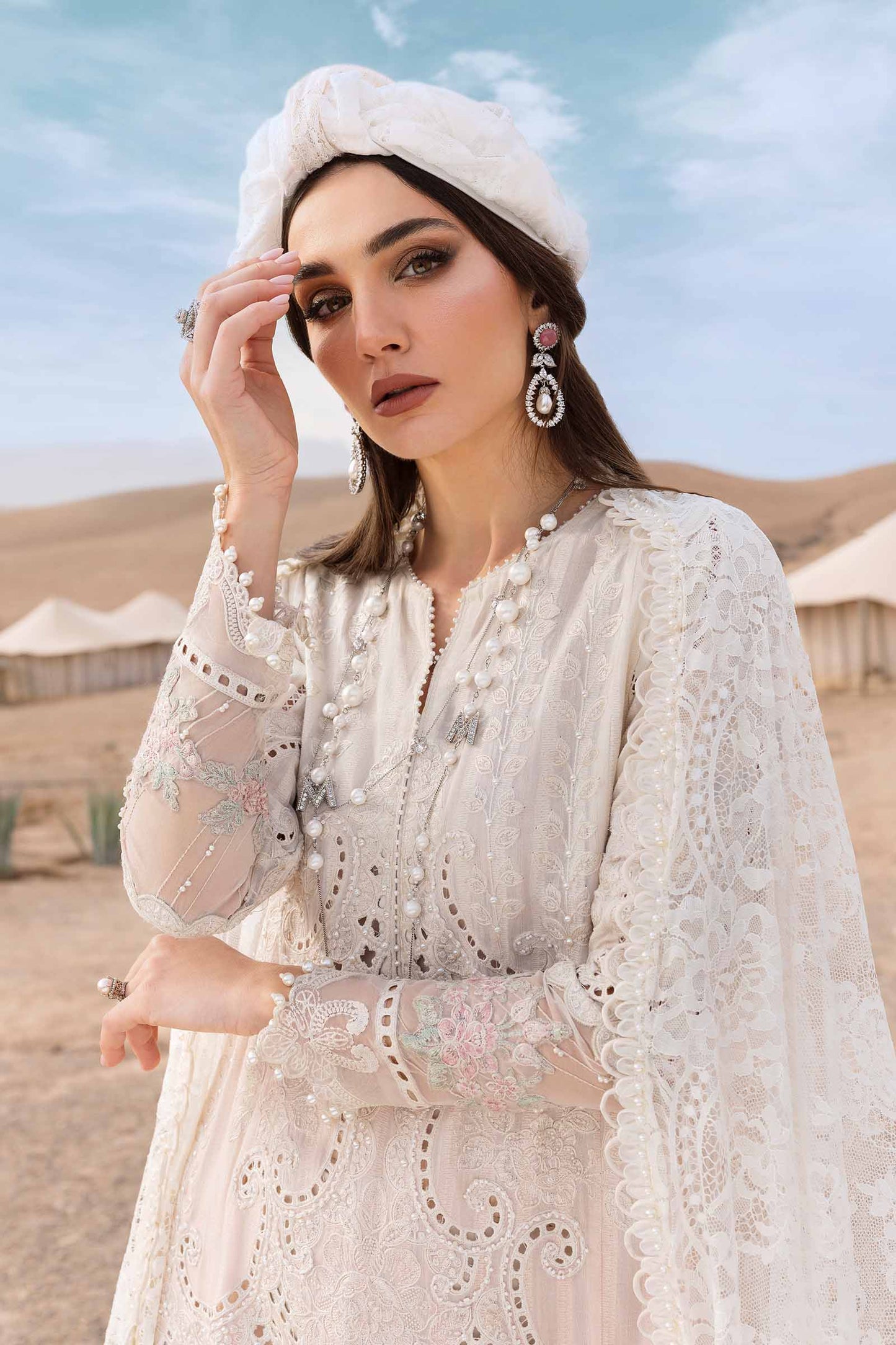Maria B 3pc Unstitched Luxury Dobby Lawn 2025 | D-2515-A